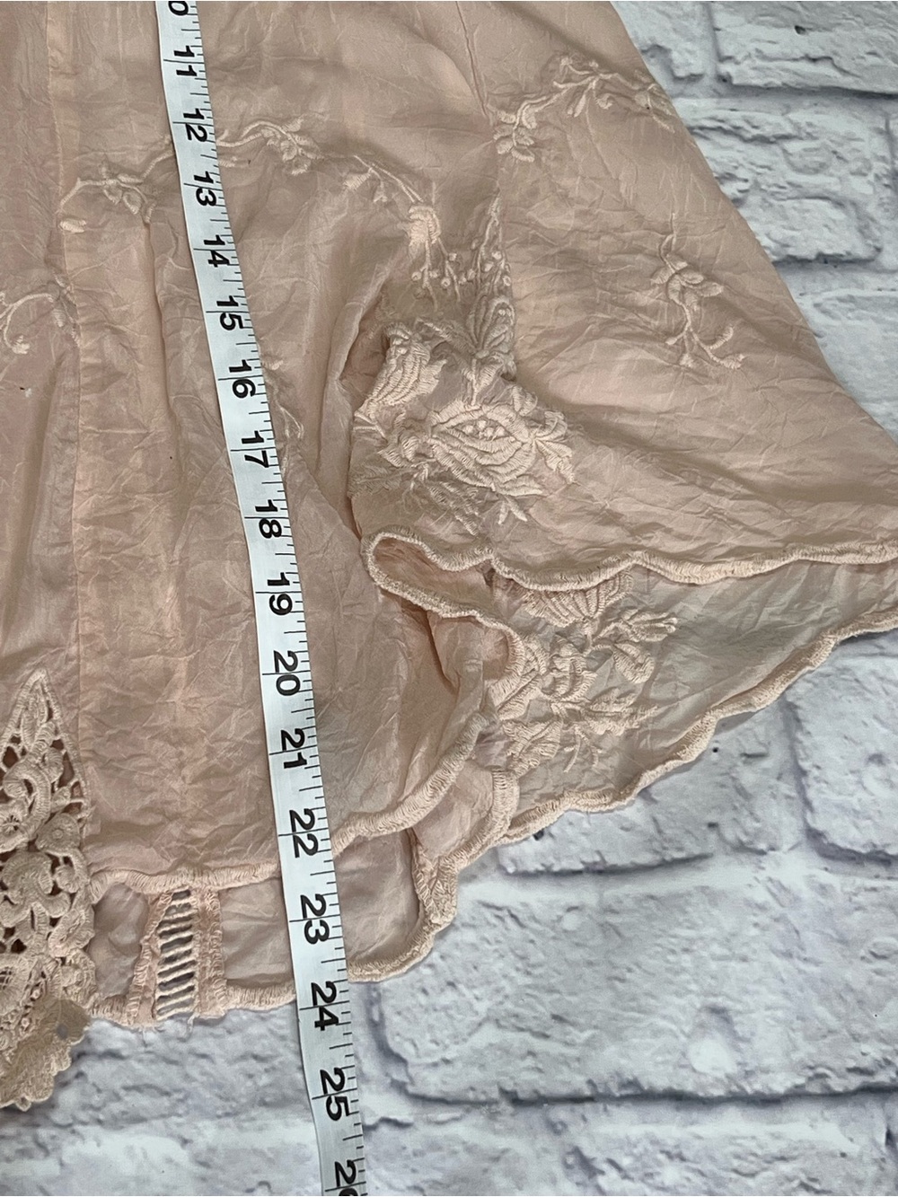 Johnny Was blush pink swing tunic Top Embroidered floral lace feminine Boho XS - Picture 6 of 8